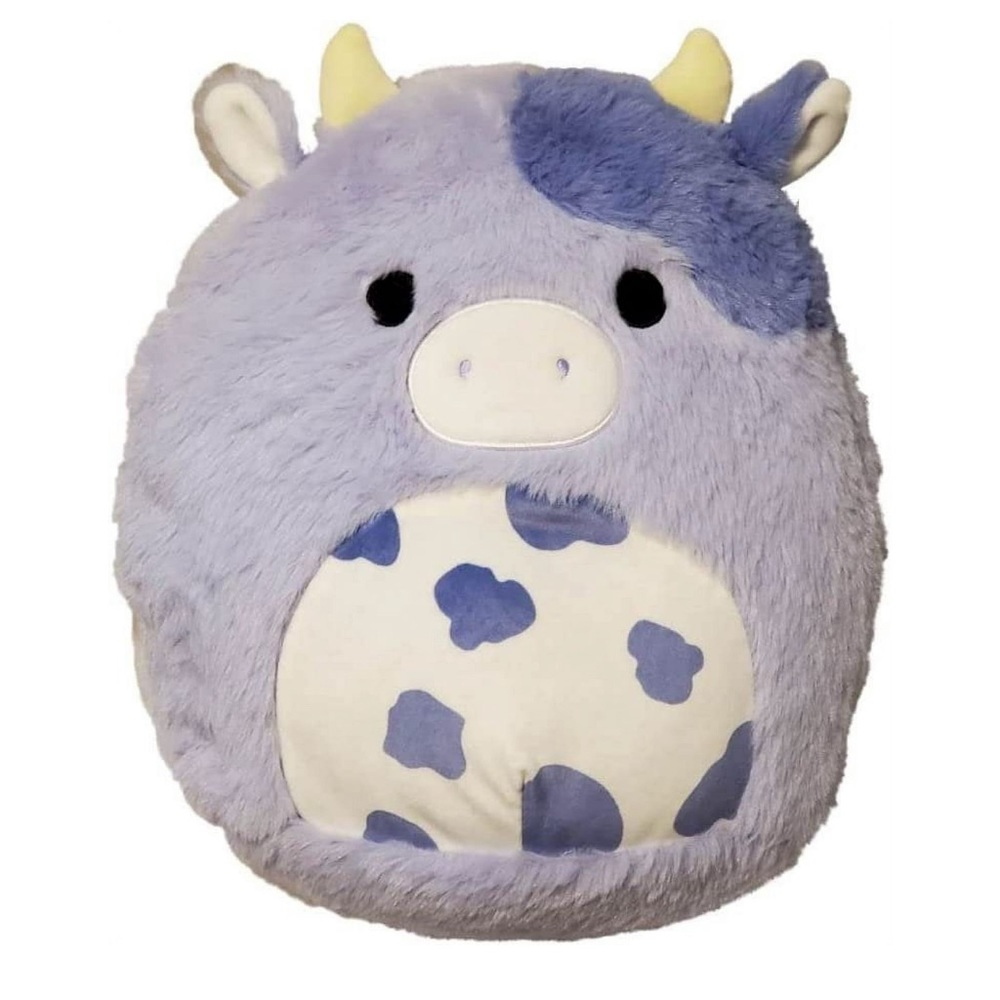 🆕 Bubba purple spotted 🐄 Fuzzamallows by Squishmallow, 16”, NWT